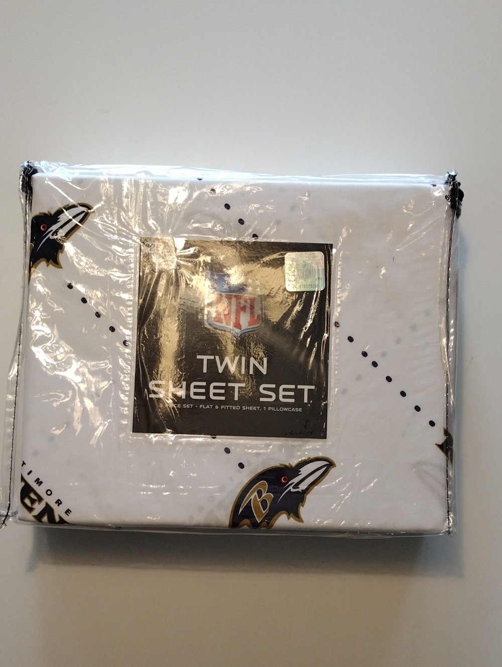 NFL Baltimore Ravens Twin Sheet Set - White, Black, Purple, Gold